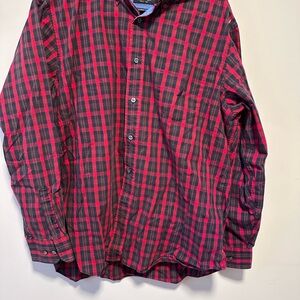 Nautica Red and Black Plaid Casual Shirt